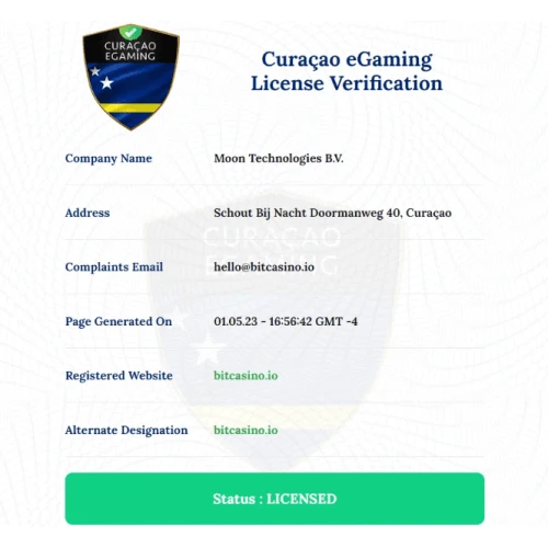 ビットカジノ評判 - Bitcasino License Curacao